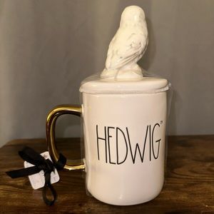 Rae Dunn HEDWIG Harry Potter Mug With Owl Topper Lid Hedwig Owl Brand New